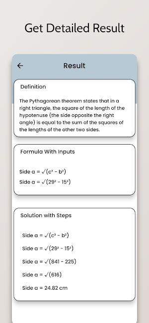 Pythagorean Theorem Calculator Screenshot 3