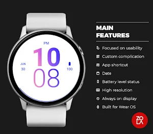 Clean Pink Blue Watch Face Screenshot 1
