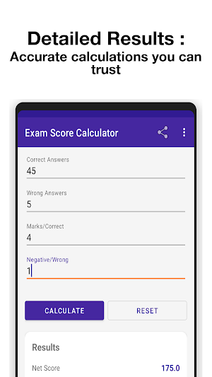 Exam Score Calculator Screenshot 2