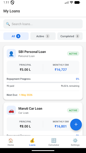 EMI Loan Tracker Screenshot 1