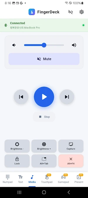 FingerDeck - BT PC Controller Screenshot 2