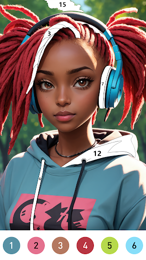 Black Color Paint By Number Screenshot 2