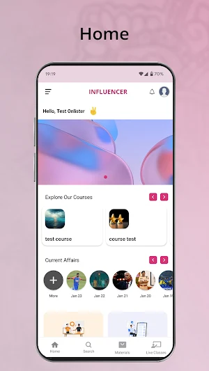 Influencer Learning App Screenshot 0