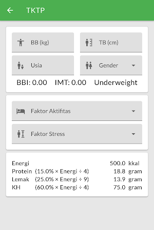 Nutripas: Kalkulator Nutrisi Screenshot 1