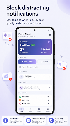 Focus Digest: Alert Blocker Screenshot 0