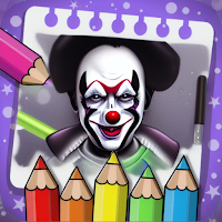 Creepy Clown Coloring Bk Scary