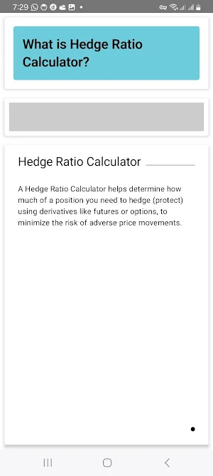 Hedge Ratio Calculator Screenshot 3