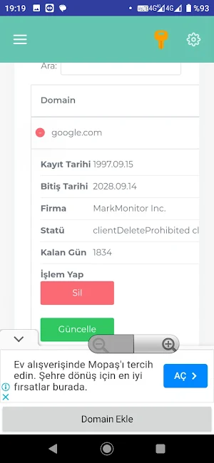 Domain Takip Sistemi Screenshot 2