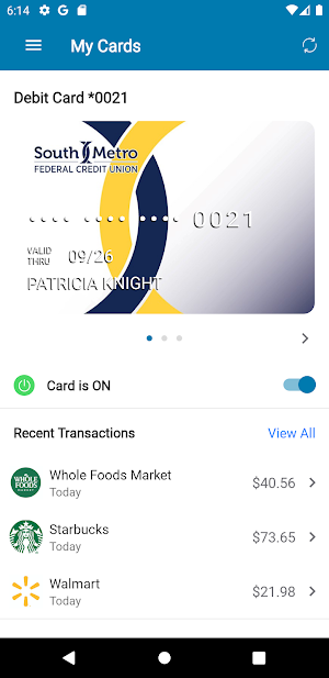 South Metro FCU CardSecure Screenshot 1