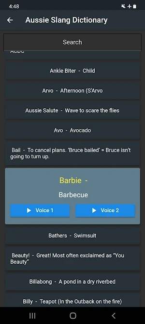 Aussie slang quiz Screenshot 1