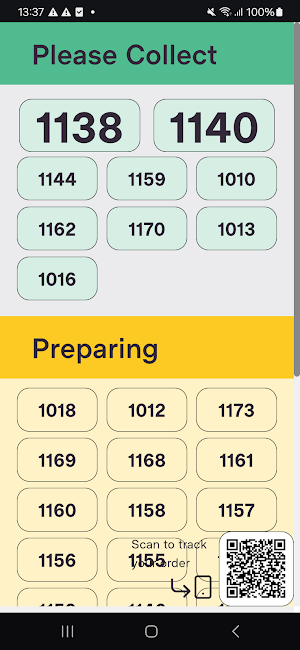 Flax Order Display Screen Screenshot 1