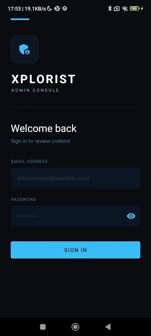 XploristNet Admin Screenshot 0