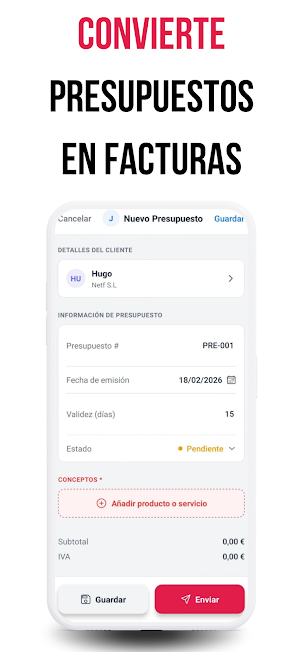 Hacer Facturas y Presupuestos Screenshot 3