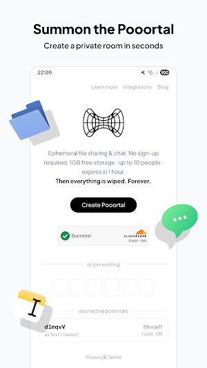 Pooortal: Share Files & Chat Screenshot 0