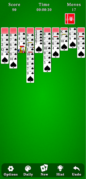 Spider Solitaire Screenshot 2