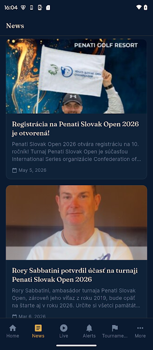 Golf Slovak Open app Screenshot 0