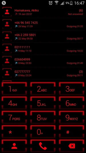 Theme for ExDialer Neon Red Screenshot 1