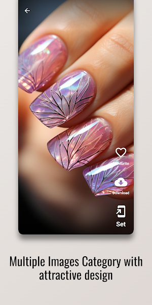 Rose Gold Waves Nail Design Screenshot 1