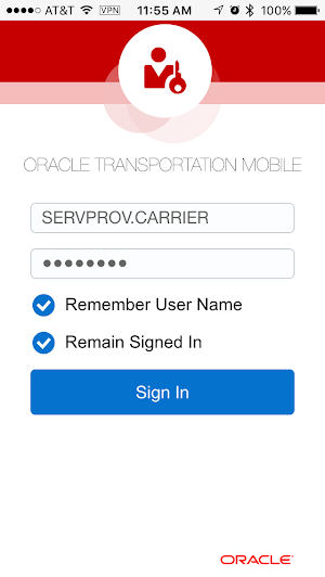 Oracle Transportation Mobile Screenshot 0