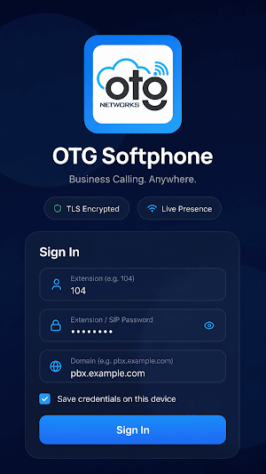 OTG Softphone Screenshot 0
