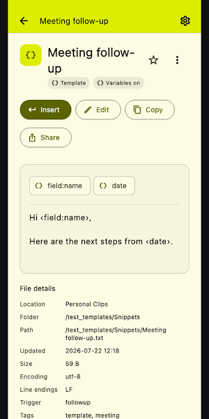 QuickClip - Copy Paste Manager Screenshot 1
