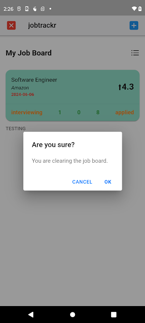 Job Trackr Screenshot 2