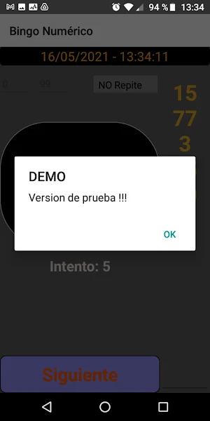BINGO Numerico Screenshot 2