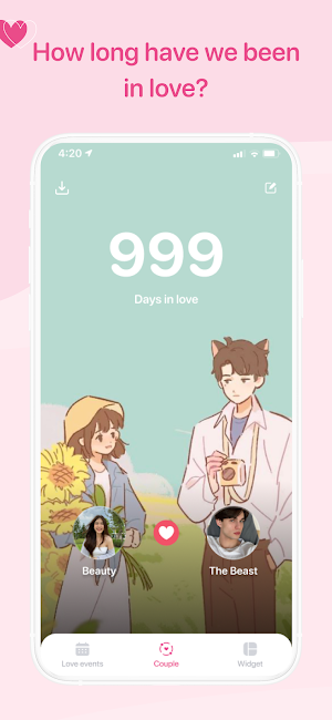 Vibes Widget: Day Love Counter Screenshot 0