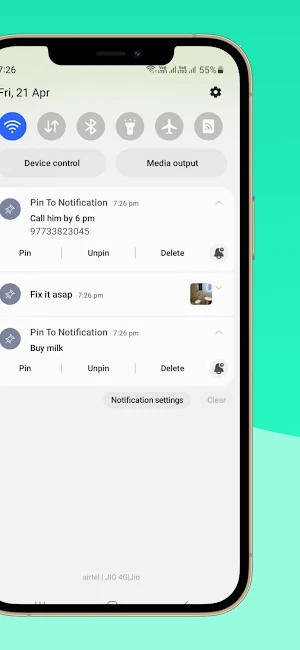 Pin To Notification Screenshot 0