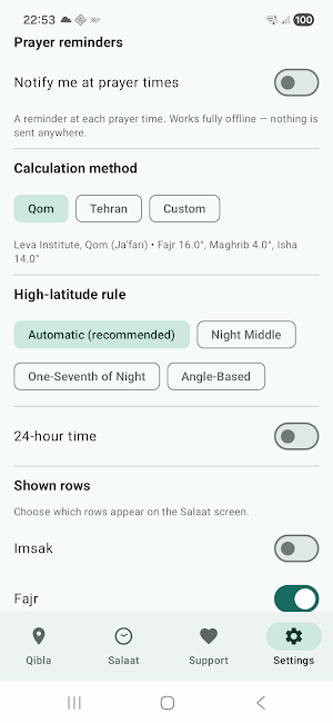 Shia Prayer Times & Qibla Screenshot 3