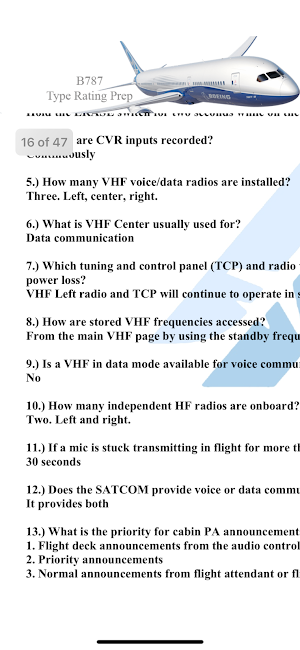 Boeing B787 Pilot Study App Screenshot 2