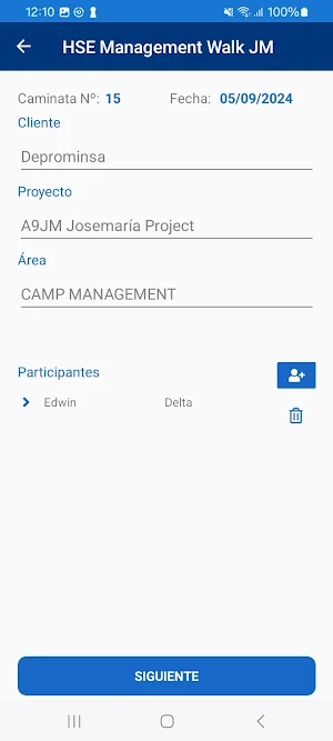 HSE Management Walk JM Screenshot 2