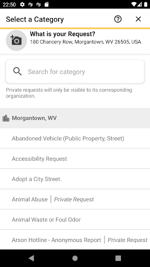 Morgantown 311 Screenshot 2