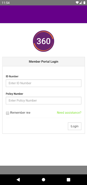 360 Demo Member Portal Screenshot 1