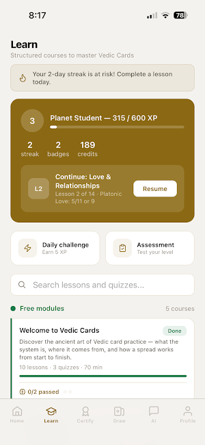 Vedic Cards Screenshot 0