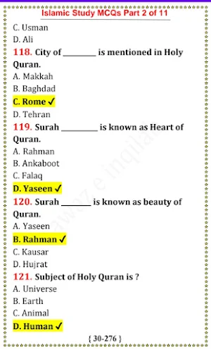 Islamic Study MCQs | Islamiat MCQs | Islamic Quiz Screenshot 3