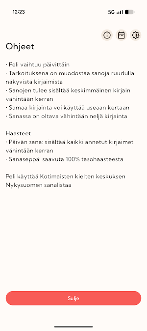 Sanaseppä Screenshot 2
