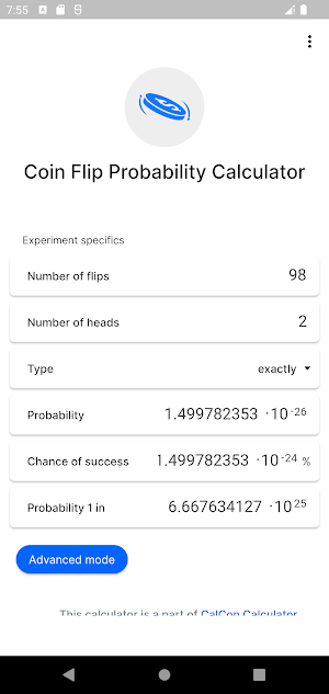 Coin Flip Probability Screenshot 1