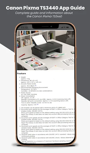 Canon Pixma TS3440 App Guide Screenshot 1