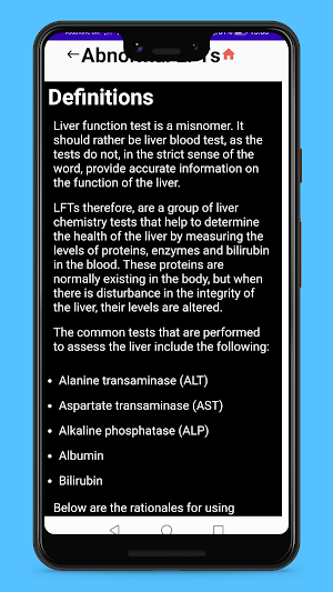 Abnormal LFTs Screenshot 1