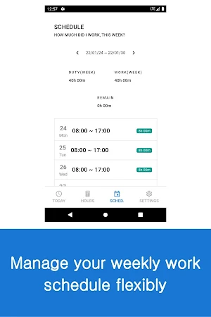 MyWorkHours - Flex Time Mgmt. Screenshot 2