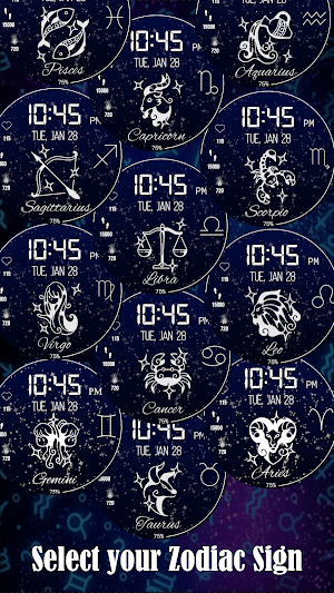 Zodiac Digital Watchface Screenshot 2