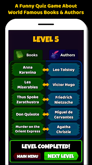 Books And Authors Quiz Game Screenshot 1