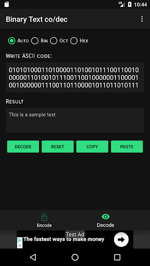 Binary Text co/dec Screenshot 1