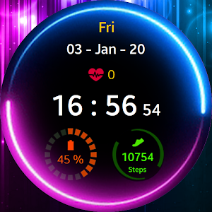 Neon Blue Pink Watch Face Screenshot 3