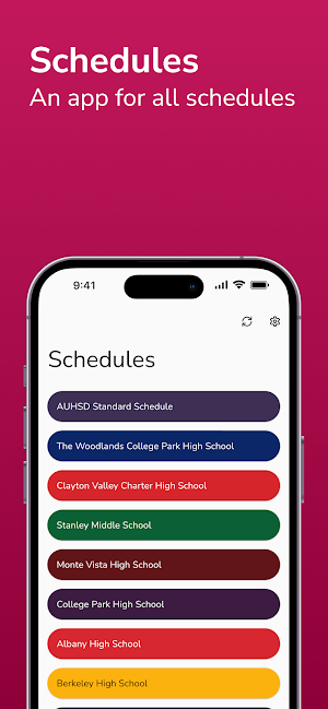 Schedules: find your schedules Screenshot 0
