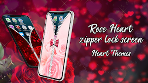 Rose Heart Lock Screen Zipper Screenshot 1