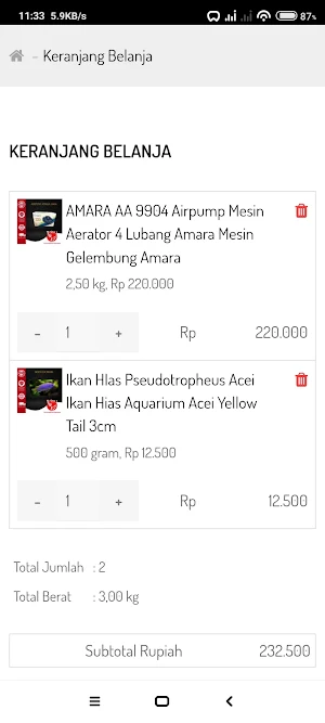 Varia Aq Online Store Screenshot 3