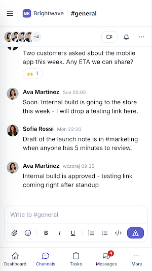 TeamLayer - Team Chat & Tasks Screenshot 1