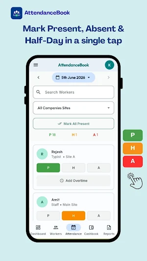 AttendanceBook: Staff Register Screenshot 2